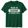 Made In Reading Unisexs T Shirt All Original Parts Bookworm Tee Gift