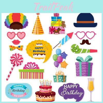 Birthday Happy Accessories With Humorous Paper Props For Family Parties Kids