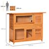 Outdoor Wooden Rabbit Hutch with House and 2-Story Enclosure, 122x48x100 Cm