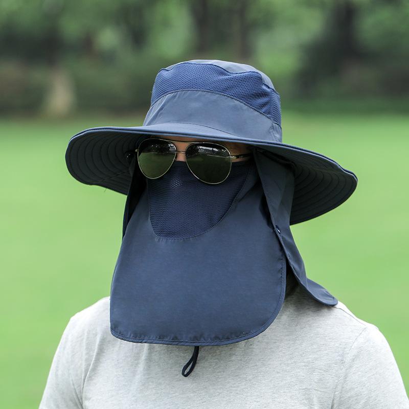 Outdoor Multifunktionale Fischerkappe Für Damen Herren Abnehmbare Bucket Hats Sommer Anti UV Sonnenhut Mit Nackenschutz Wanderhut Angelhut