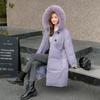 Mid-length cotton jacket autumn and winter women's down cotton jacket with hood thickened jacket 2025 Korean version loose plus size padded jacket