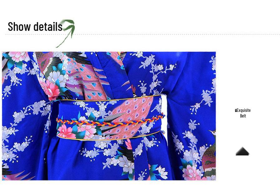 Children's Traditional Japanese Kimono Costume for Women's Cosplay, Performance & School Photo Dress