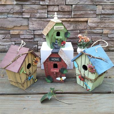 Courtyard Wood Bird Nest for Hummingbirds Outdoor Balcony Bird Habitat House for Songbirds Rustic Birdhouse for Backyard