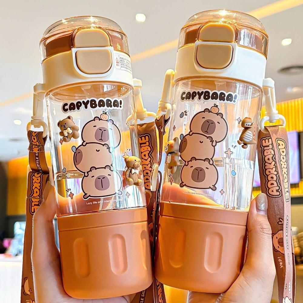 Leak Proof Cartoon Water Bottle Portable Plastic Water Cup Kids Friendly Drink Bottle  Travel