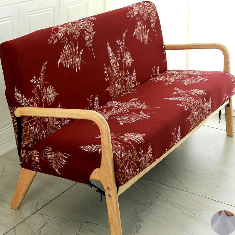 Printing Armless Futon Covers Stretch Futon Couch Cover Folding Sofa Bed Slipcover Furniture Protector with Elastic Bottom