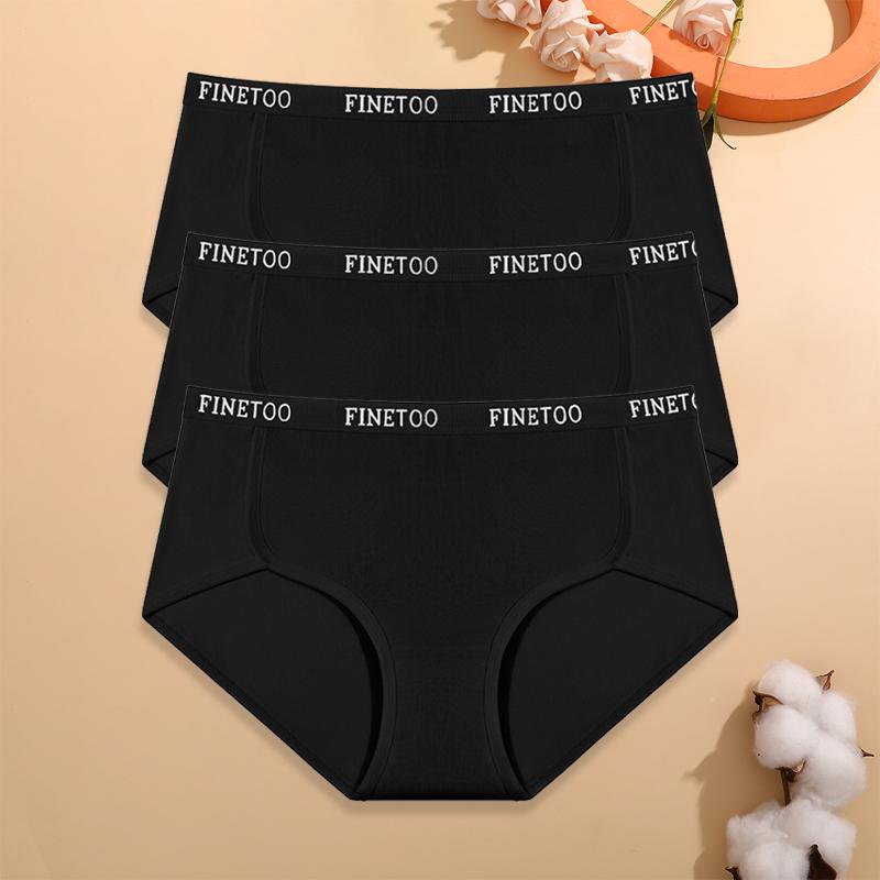 FINETOO 3 Adet Pamuklu Esnek Kemer İç Çamaşırı Seksi Düşük Bel Rahat Külot Kadın Büyük Beden Nefes Alabilir Günlük İç Giyim S-XXL