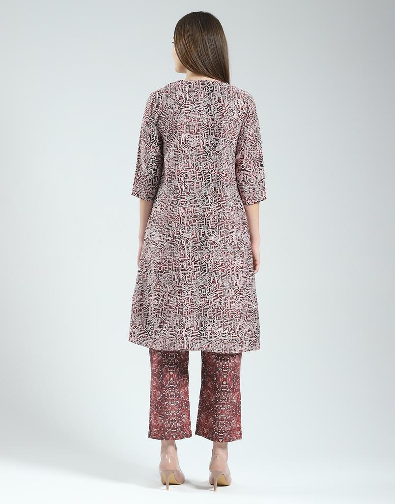 MONTE CARLO Damen Bedrucktes Rundhals Ärmellos Regular Fit Kordelset