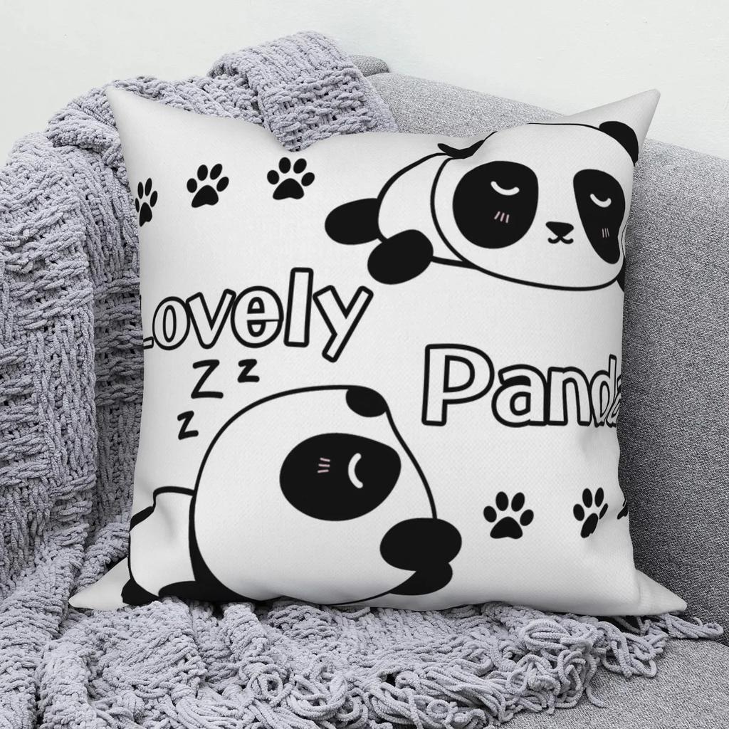 Square Pillow Cute Giant Panda Animal Pattern Cushion Cover Home Living Room Sofa Bedroom Decoration