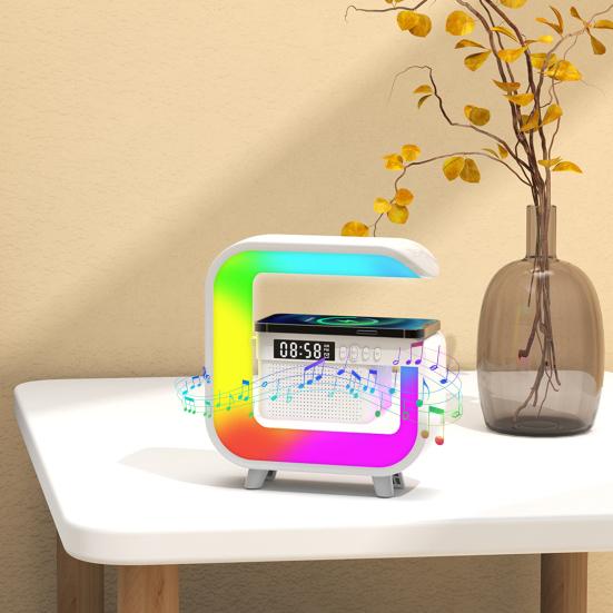 Clock RGB Night Light 15W Fast Charging Wireless Charger Home Office Desktop Digital Clock Table