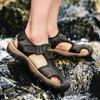 Men's Fashion Casual Sandals Outdoor Leather Summer Beach Shoes Wading Shoes 38-48