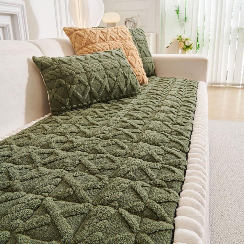 Handmade Autumn/Winter Plush Straight Row Sofa Cushion - New Thickened Design