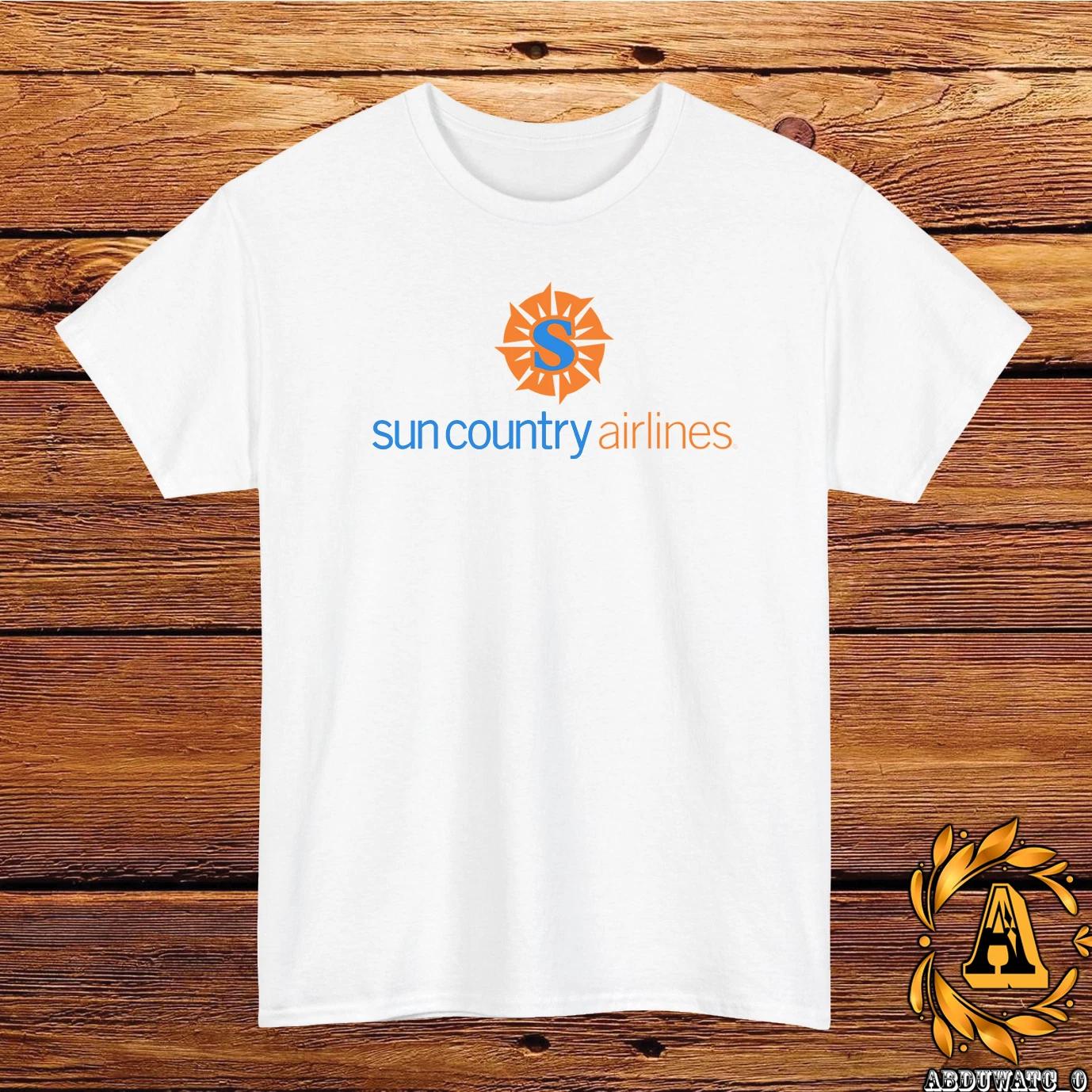 Sun Country Airlines Logo T-Shirt Black/Grey/White/Navy/Red/Light Blue S-5XL XL