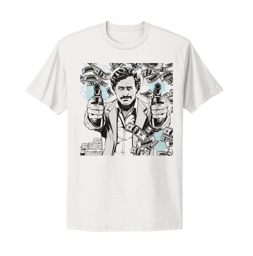 

Pablo Escobar Narcos Colombia Mugshot Cocain Medellin Cartel White T-Shirt XL