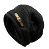 Knitted Hat Rolled-Edge Pile Shape Velvet Lining Women Hat Windproof Ear Protection Knitted Headgear