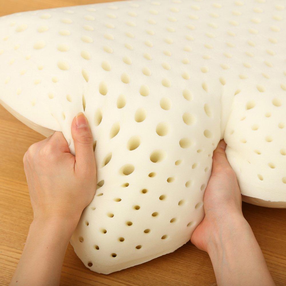 Iris Ohyama Addictive Pillow, Latex-Like, High Elasticity, Compressed Roll, Washable Cover, White, 60 x 40 cm, PYR-6040