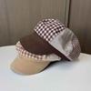 Plaid Color Matching Octagonal Hat Women'S Autumn Retro Versatile Cap Vacation Travel Newsboy Hat