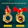 All-Copper Double Internal Thread Ball Valve for Water Heaters, Hot/Cold Tap, DN25, 4/6-Point, Straight Through, Thickened.