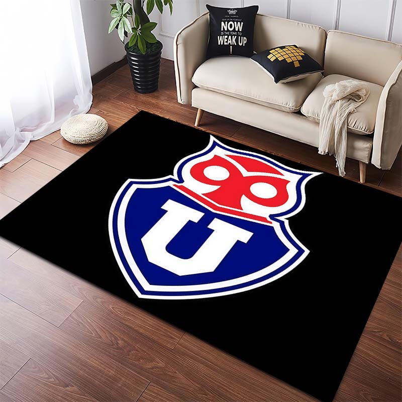 Universidad de Chile Football Club Badge Print Anti-slip Area Rug Black Background Living Room Bedroom Decor Floor Mat For Sports Fans