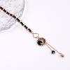 Zinc Zinc Alloy Flannel Wrapped Choker Black Star Tassel Necklace Love Heart Fritillary Necklace  Women