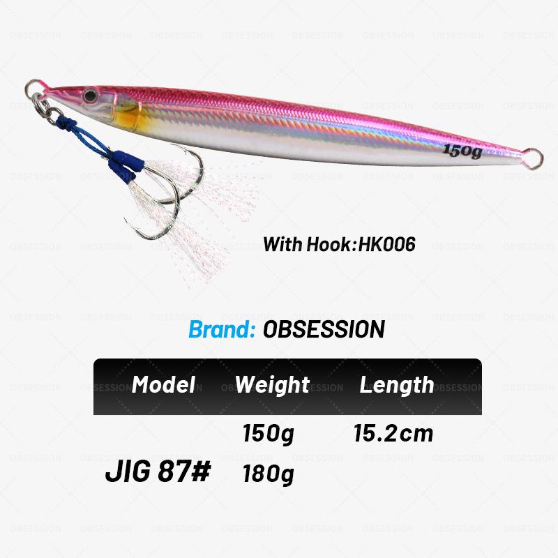 TEASER J87 150g 180g Fast Sink Luminous Boat Fishing Jig Saltwater Tuna Trolling Jigger Bait Jigging Lure