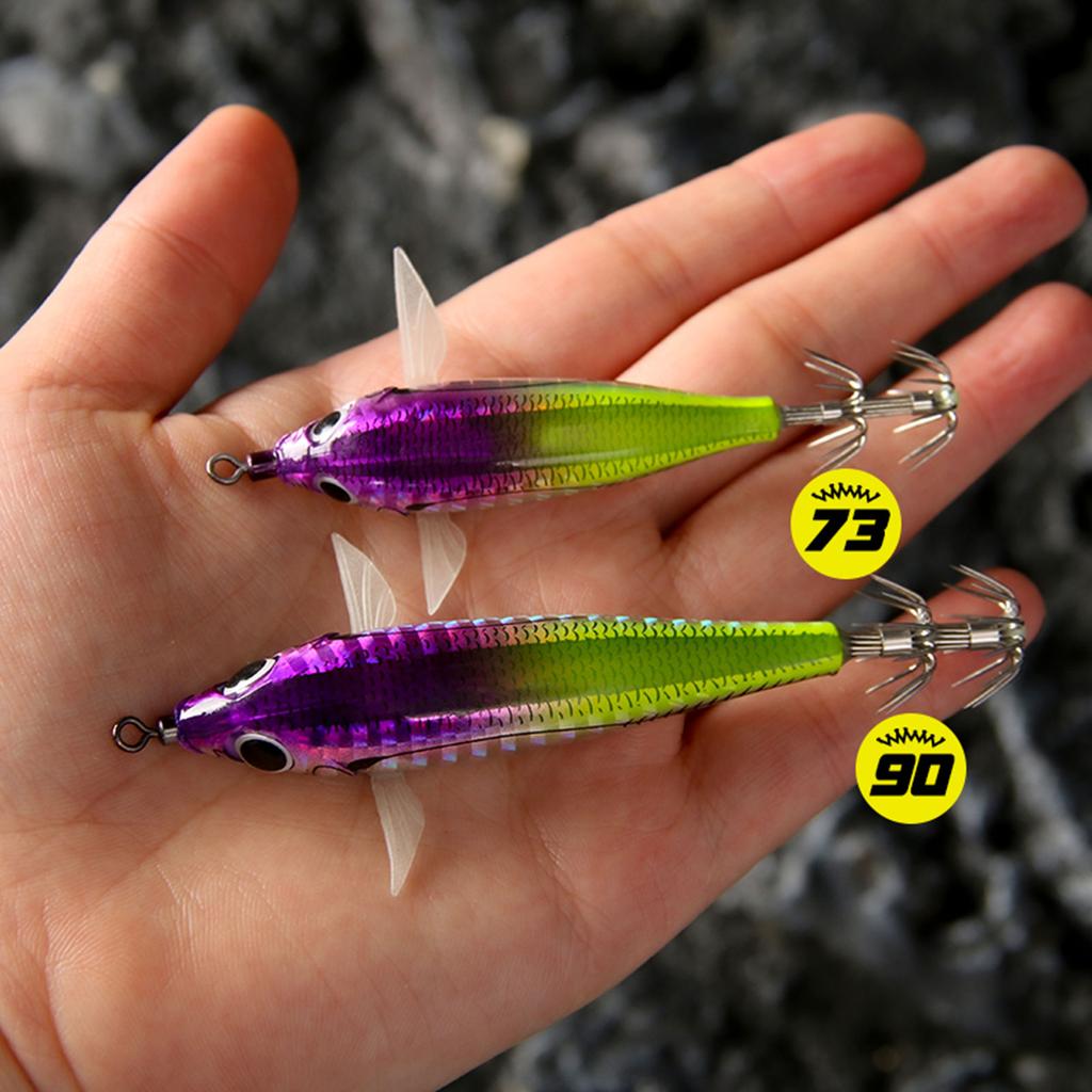 73/90mm Luminous Squid Jig Floating Fishing Lure Cuttlefish Bait Octopus Squid Jigs Baits Night Fishing Lures Glow Baits