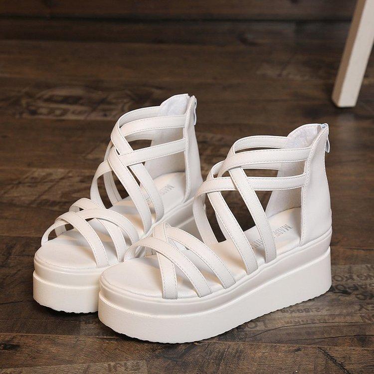 Women's Summer New Fashion Cross-strap Platform Roman Sandals