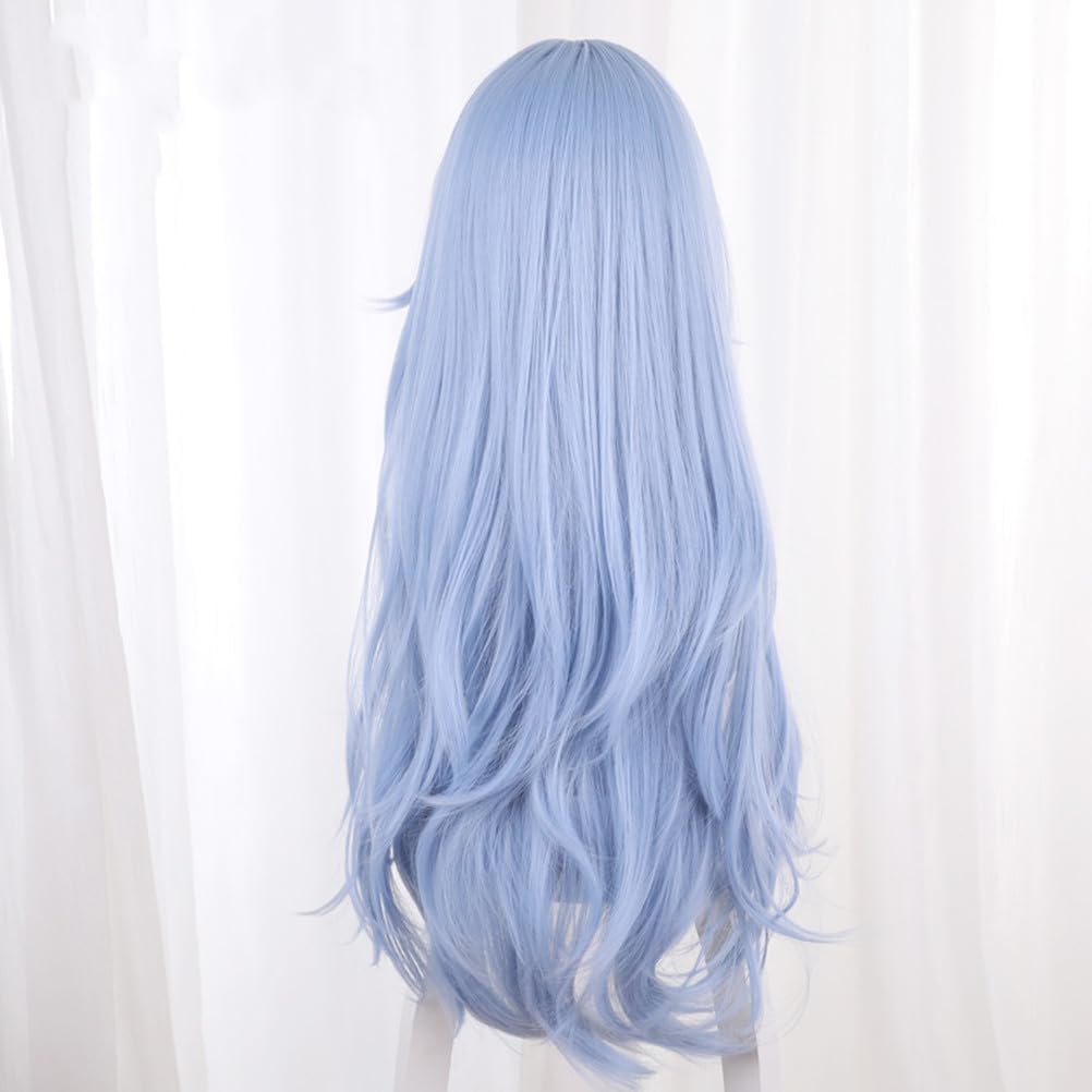 Eileen Neon Genesis Evangelion Rei Ayanami Wig, Disguise Wig for School Festivals [Includes Net]