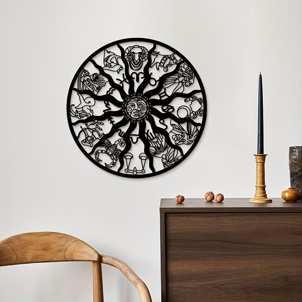 Metal Wall Art Zodiac Sun Sign 1pc, Astrology Celestial Home Decor, Iron Ramadan Ornament