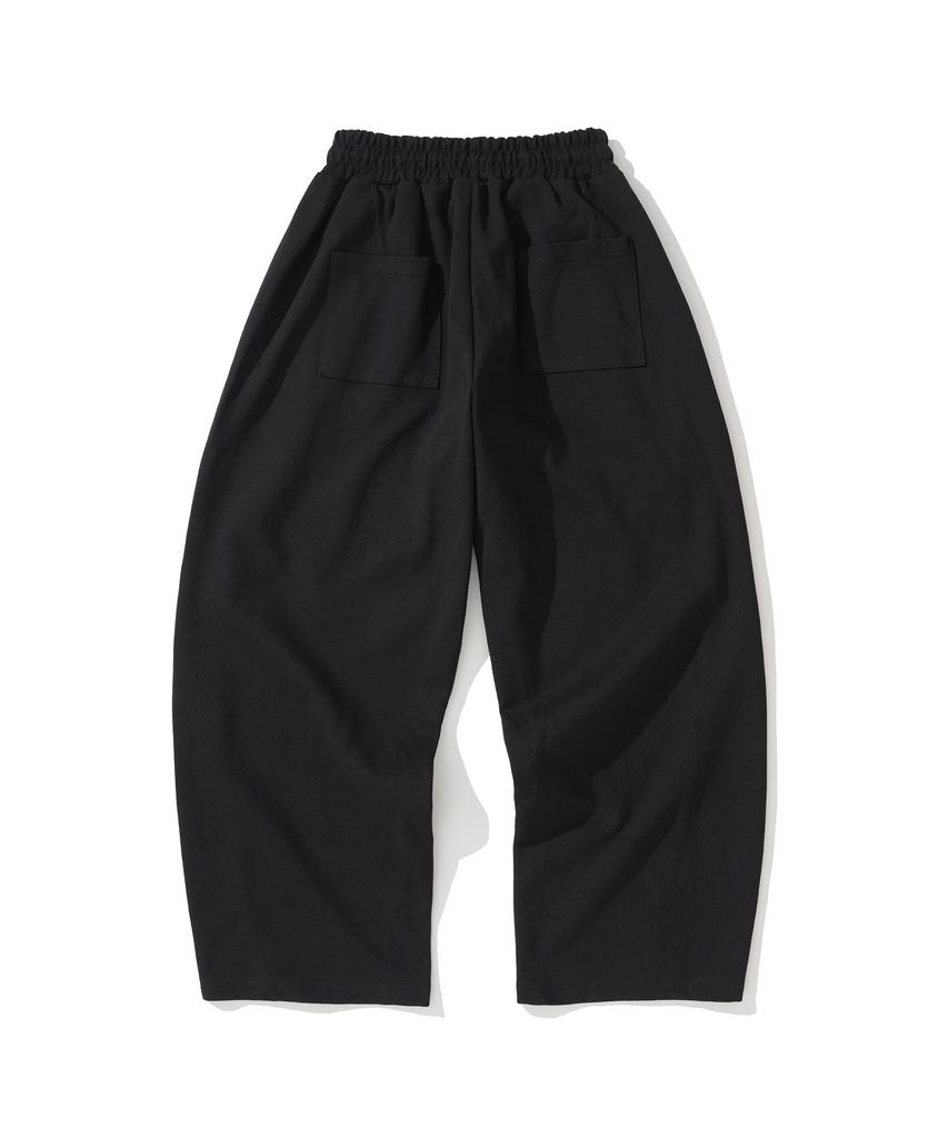 KNITTED Curved Training Pants Black