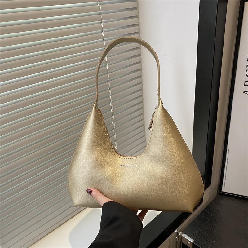 Solid Color, High Texture Temperament, Women's Hand-held Handbag, Urban Commuting Versatile Single Shoulder Underarm Bag, Women