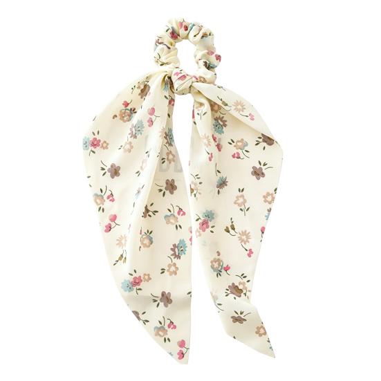 

Women Hair Tie Floral Print Long Ribbon Chiffon Fabric Hair Rope Bun Half-Tied Hairstyles Ponytail Holder Hair Accessory світло-жовтого кольору
