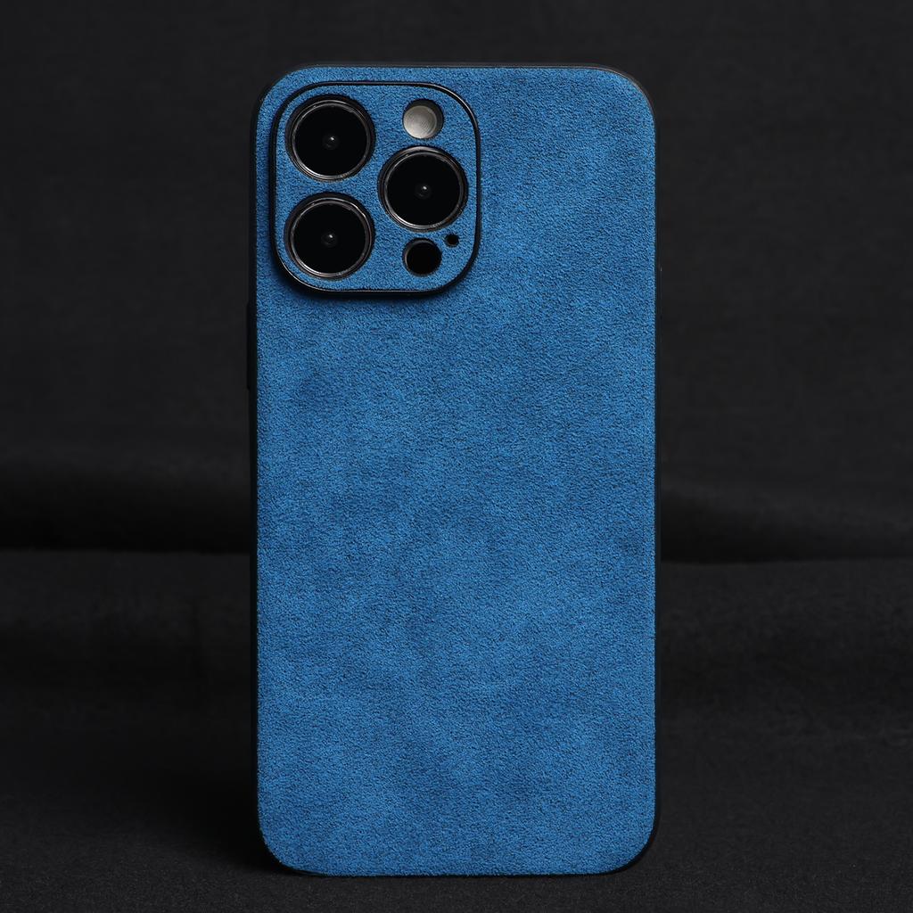 ALCANTAR Case for 17 Pro Max 16 15 14 13 Luxury Artificial Leather Supercar Suede Phone Cases Cover