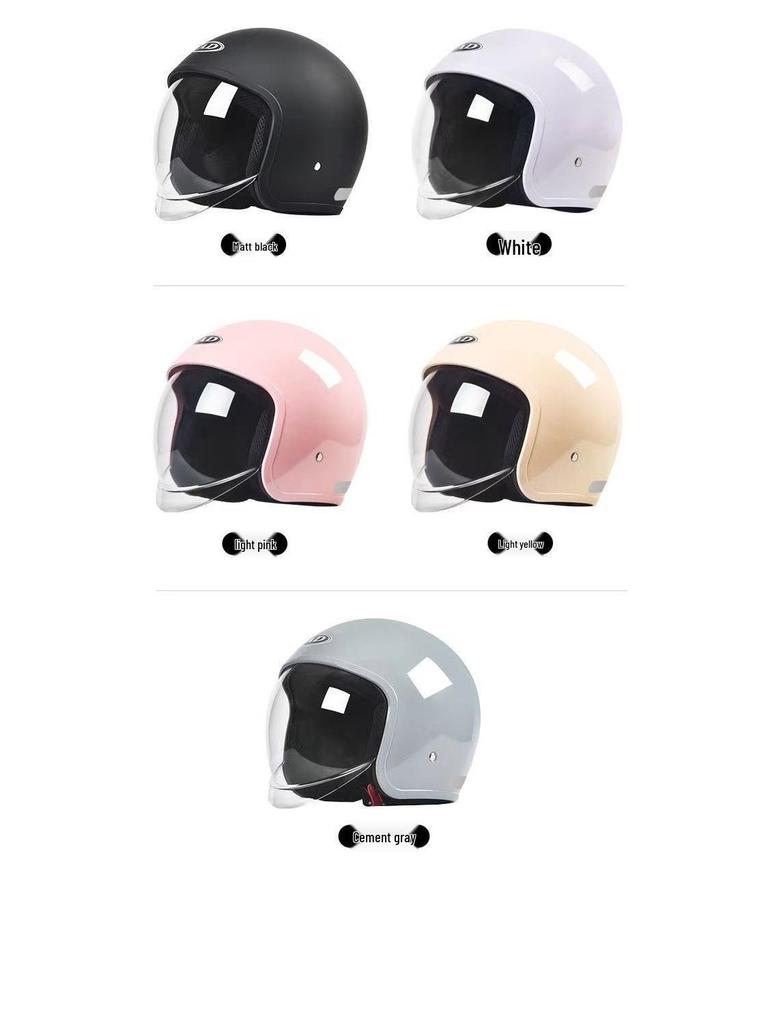 3C Certified AD Electric Motorcycle Helmet, All-Season Half Helmet for Men and Women, Winter-Proof for Scooter Commuting