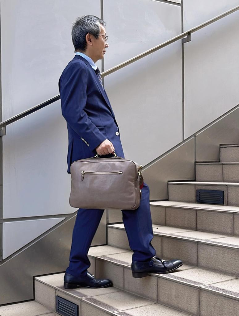 Moocat Genuine Leather Business Bag, Large Capacity, Available In 4 Colors, Men's and Women's, Travel, A4 Size, Handcrafted by Skilled Artisans (Gray)