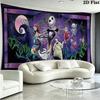 Jack & Sally Wall Tapestry Aesthetic Wall Hanging Printed Fabric Blanket Decorative Tapestries for Bedroom Living Room Home Decor