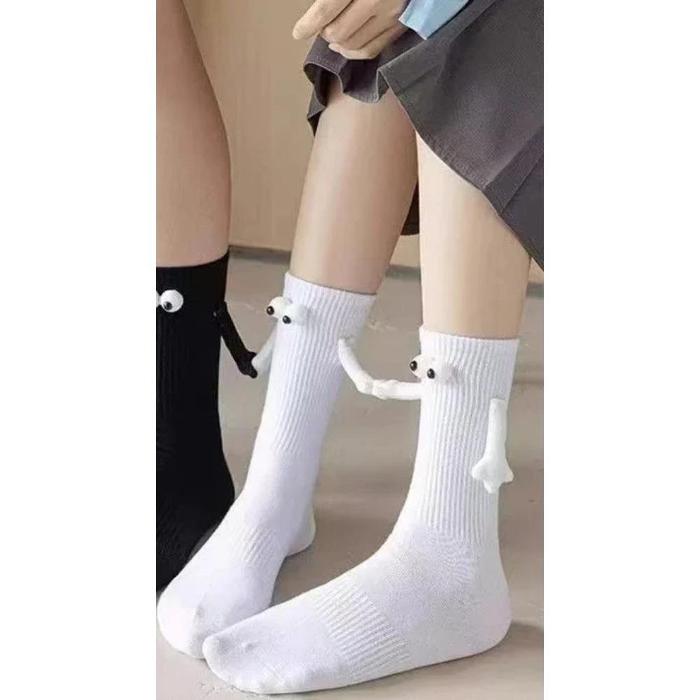 

Магнитные носки, хлопковые носки на присоске, 2 пары, креативные 3d руки об руку, клубные носки для пар знаменитостей, носки средней длины с магнитом 2PCS Eu Size 35-42