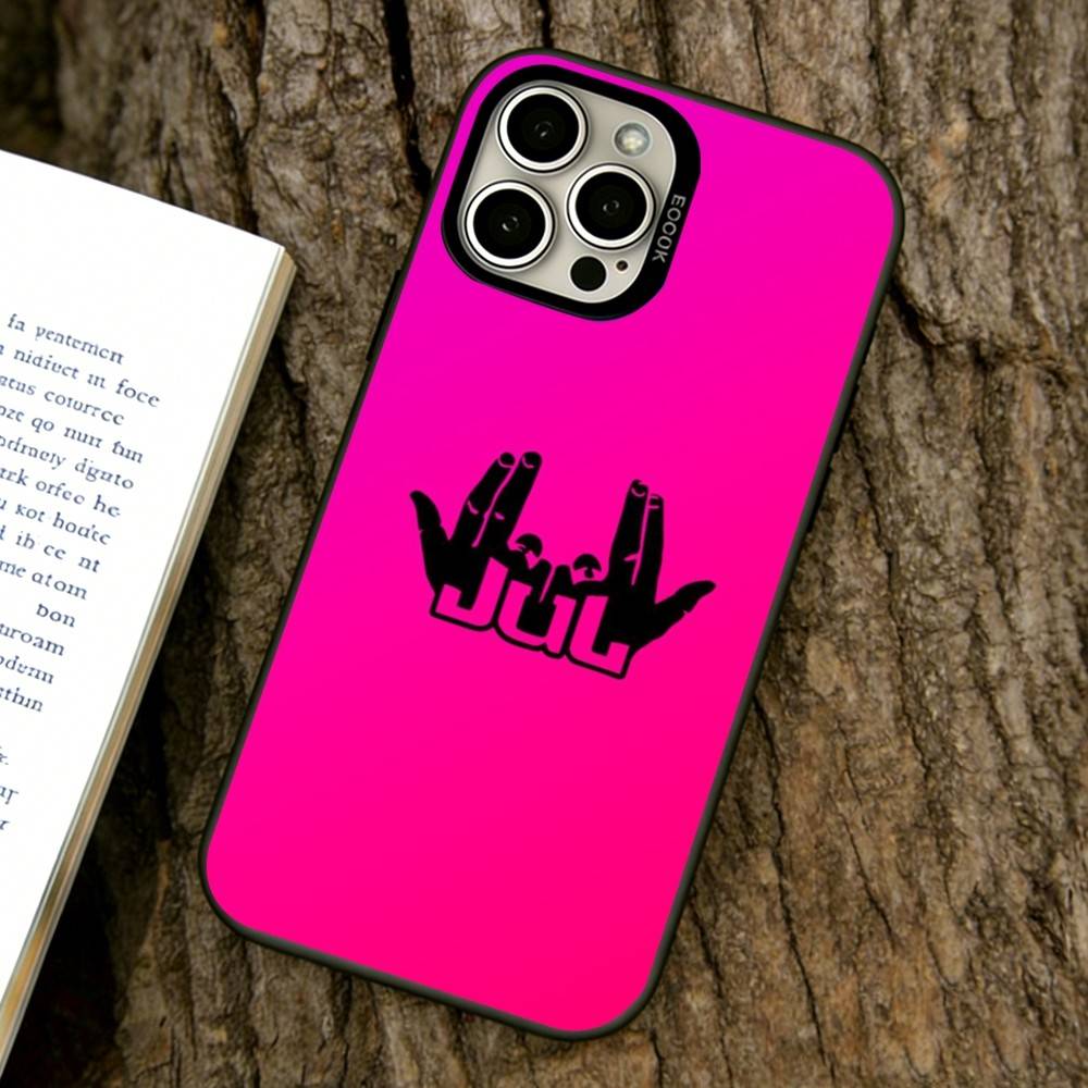 Coque de téléphone pour rappeur JuL pour iPhone 17,16,15,14,13,12,11 Plus,Pro Max,XS,Housse colorée Argent Noir