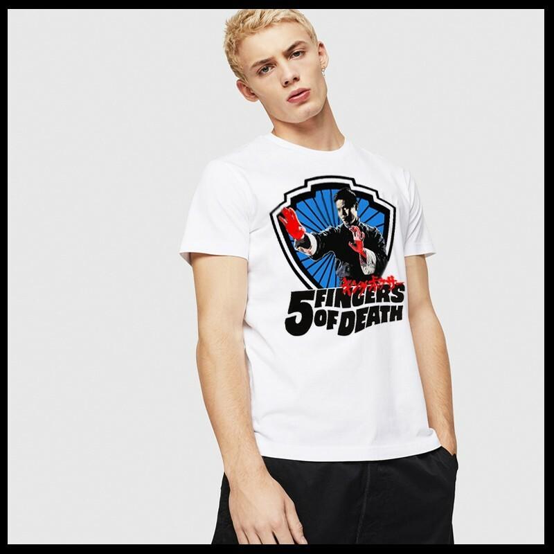 Kung Fu T-shirt Retro Martial Arts Shaolin Classic 80s Era Buddha Fists XL White