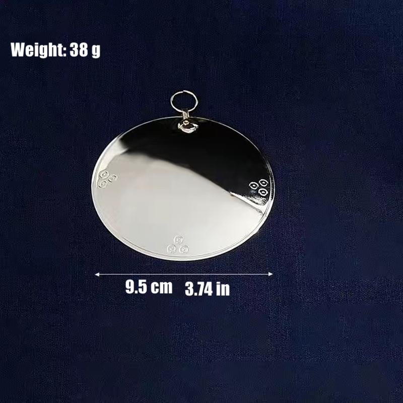 Серебряный Тибетский Полировочный Отделочный Зеркало Сплав Ремесло Благоприятный Буддизм Зеркало Сплетенных Узоров Для Помещений Алтари Подвесные Декоративные