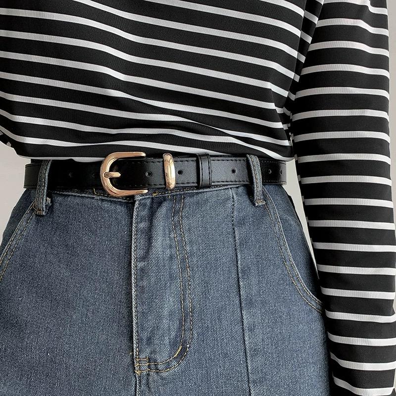The Belt Female Design Feeling Minority New Fashion Decoration Jeans Retro Casual Wide Version Student Black Male Belt