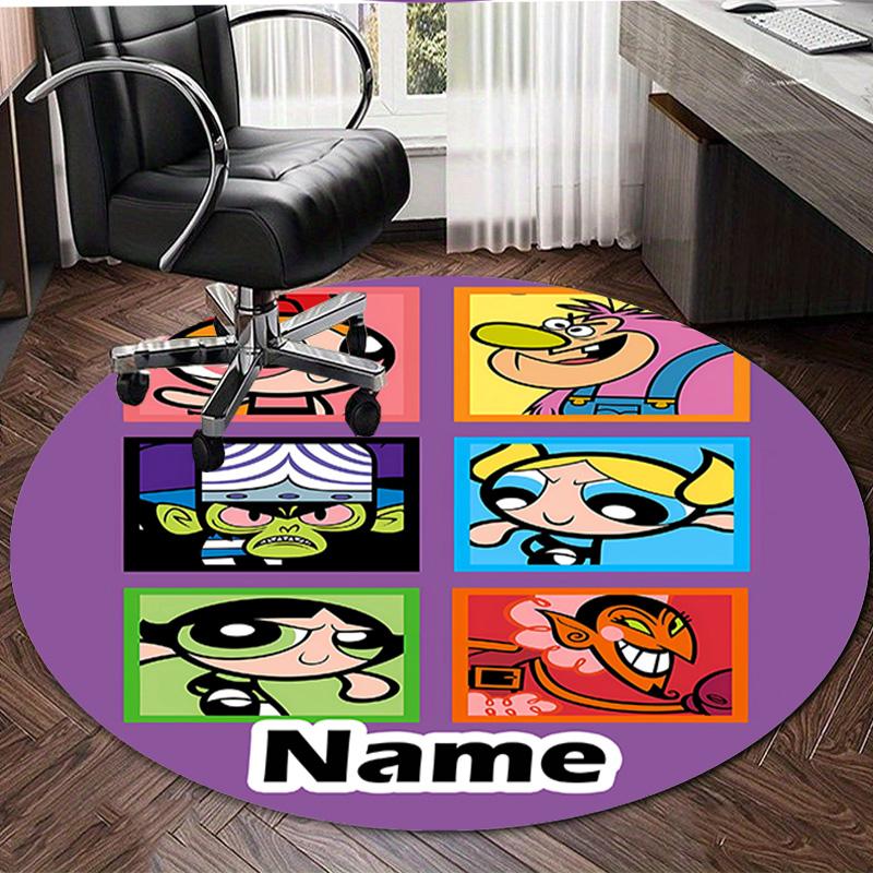 Personalized The Powerpuff Girls Round Chair Office Rug - Perfect for Mat, Office Chair & More - Ideal Gift for Birthdays and Holidays