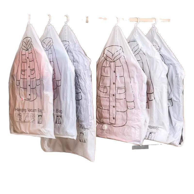 Hanging Vacuum Compression Storage Bag for Jackets and Quilts