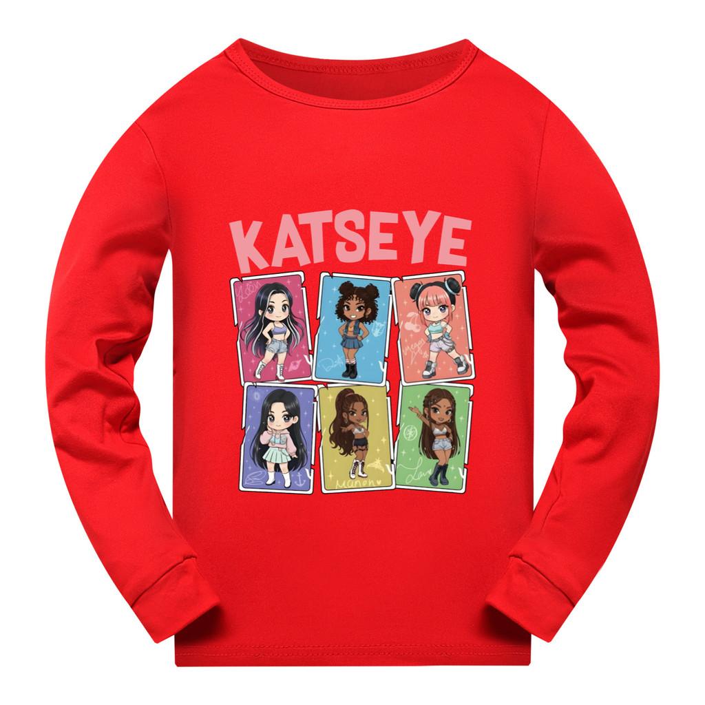5300 Kinder Mädchen KATSEYE Print Langarm-T-Shirt