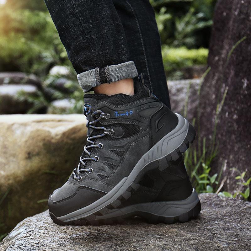 New Brown Hiking Boots Men Light Comfortable Men Trekking Shoe Travel Shoes Plus Size High Top Hiking Shoes Camping Sports
