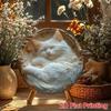 Iron Wall Art Cat Design Round Metal Painting Waterproof Weatherproof Home Decor