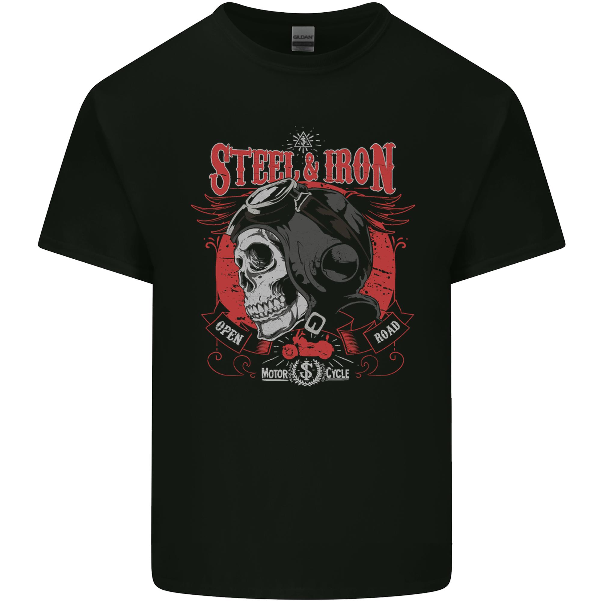 Steel Iron Motorcycle Biker Motorbike Unisexs Light Cotton TShirt S
