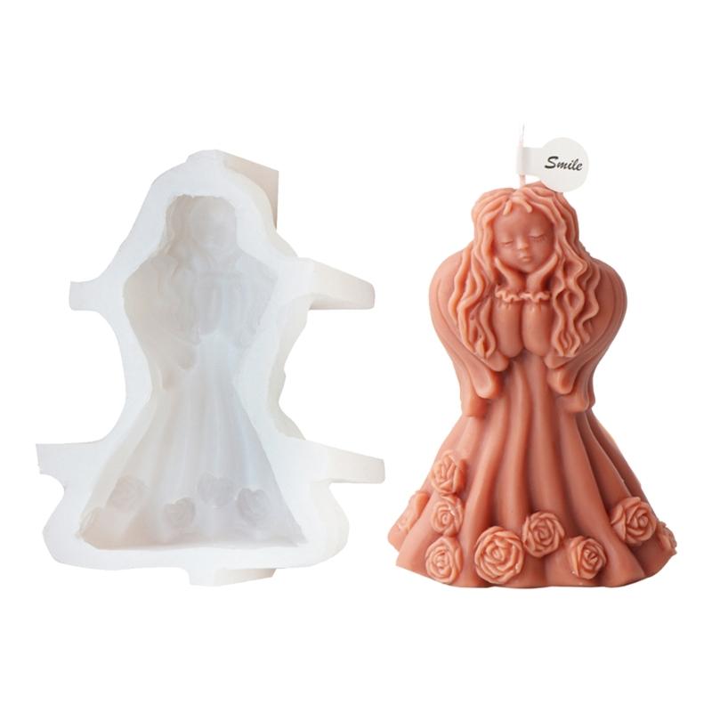 Handmade Girls Candle Ornaments Unique Gifts Making Resin Mould Girls Shaped Aromatherapy Candle Silicone Mold