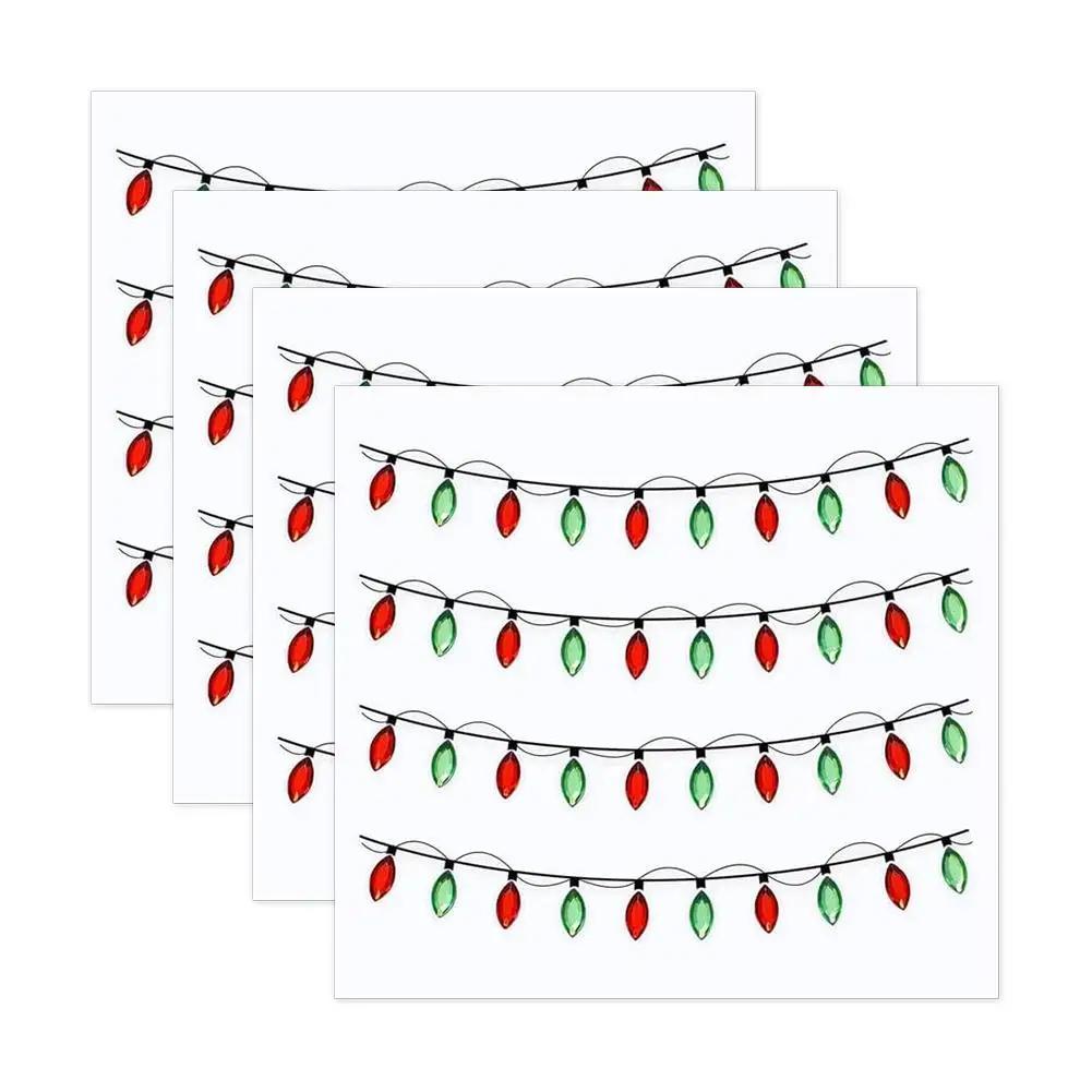 

New Christmas Light Stickers Glitter Decals Decorative Gemstone Christmas Borders Stickers Waterproof Decorations P7T7