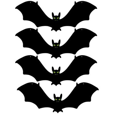 4 PCS Halloween Bats, Rubber Bats, Hanging Bats For Halloween Party, Fool's Day,Haunted House Halloween Decoration