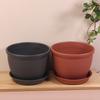1 pièce avec soucoupe Pot de fleurs rond épais imitation céramique en PP Pot de fleurs Plantation intérieure Salon Balcon Pot pour bonsaï